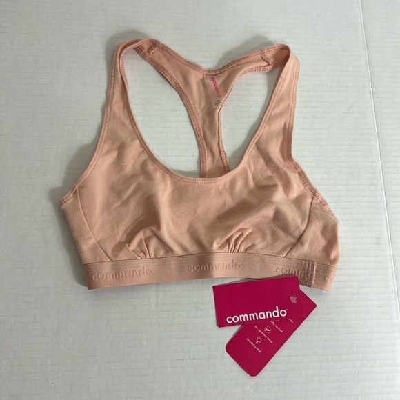 COMMANDO SIze XS Pima Cotton Blend Micro Rib Racerback Bralette Apricot NWT - Picture 3 of 8